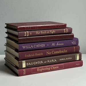 Lot Of 7 MAROON BURGUNDY BROWN PURPLE Hardcover Books Staging Shelf Decor Book - Picture 1 of 3