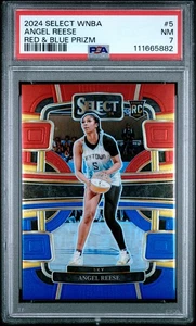 2024 Panini Select WNBA Red & Blue Prizm #5 Angel Reese Rookie RC 25/399 PSA 7 - Bild 1 von 2