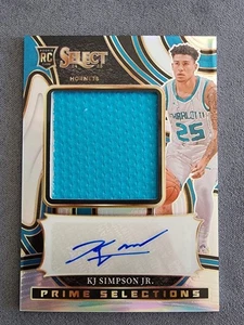 Camiseta deportiva Select KJ Simpson Jr. Prime Selections Signatures RC 2024-25 automática #54/99 - Imagen 1 de 2