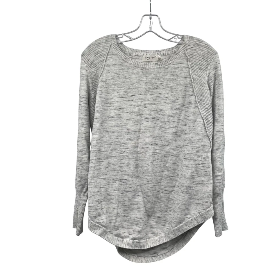 Suéter suéter estilo RD para mujer dobladillo redondo gris jaspeado talla XXL Foto 1 de 4