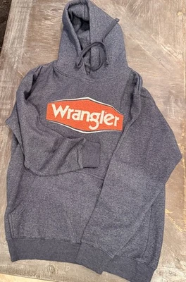 Sudadera con Capucha Wrangler Para Hombre Talla M Azul Brezo Pullover Sudadera Rojo Logo Foto 1 de 4