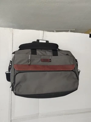 Johnston & Murphy XC4 Gris Cuero Acentos Hombre Bolso Mensajero Laptop Crossover Foto 1 de 4