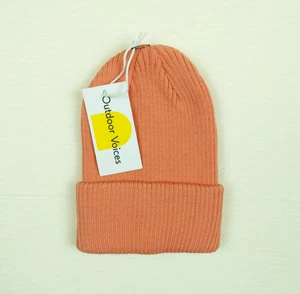 Outdoor Voices Beanie Womens Orange OV Merino Wool Hat - Picture 1 of 2