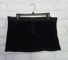 Y2K Juicy Couture Quilted Black Mini Velour Skirt S Drawstring  ~Orange Label