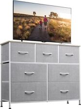 Dresser TV Stand, Entertainment Center with Fabric Drawers, Media Console Table