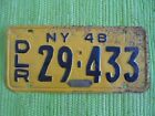 1948 New York Warwick Auto DEALER License Plate 48 DLR NY BRASS TAG  29-433