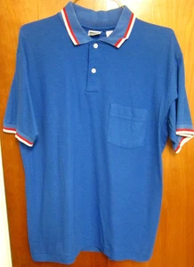 FILENE'S Boston Hombre Tienda Grande de Colección Camisa polo a rayas EE. UU. con bolsillo etiqueta OG - Imagen 1 de 1