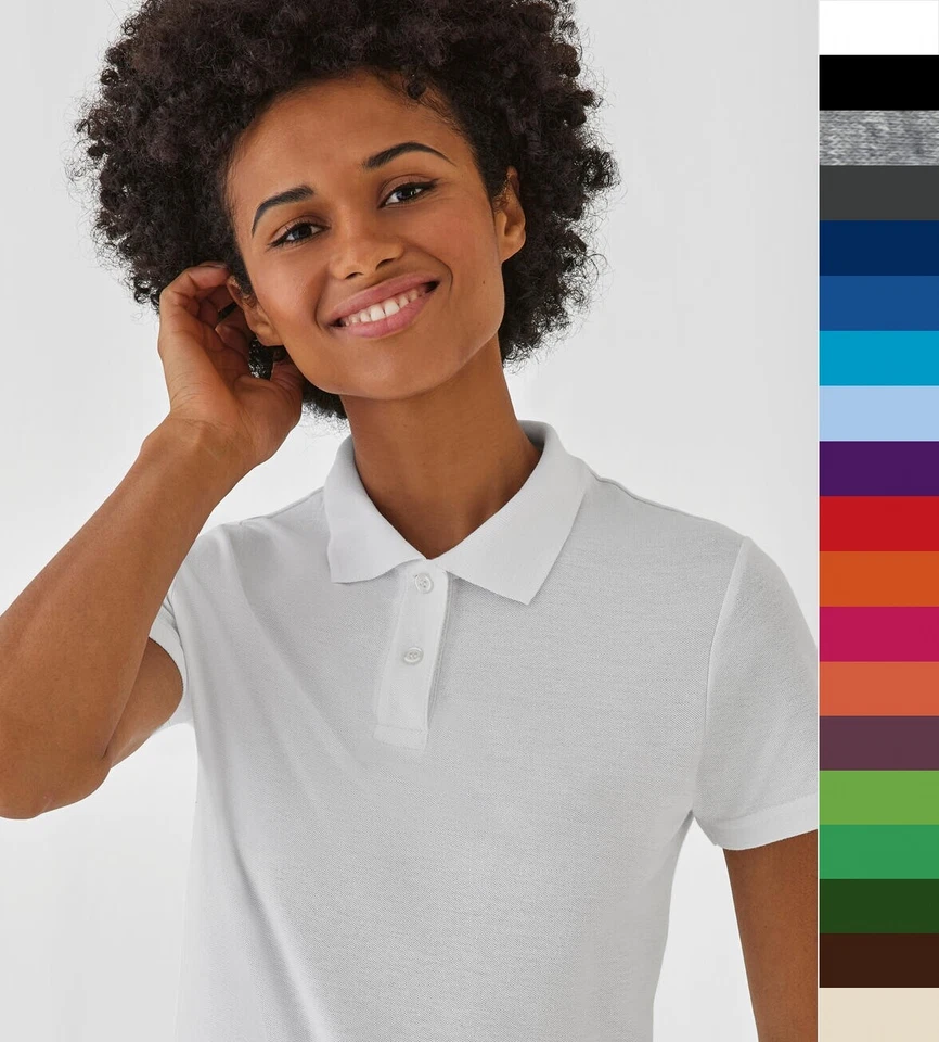 B&C 2er Pack Damen Piqué Poloshirt Baumwolle ID.001 Fair Wear PWI11 NEU - Bild 1 von 3