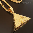 Men Hip Hop 14k Gold Plated Eye Of Horus Egypt Pyramid Pendant & 24" Rope Chain