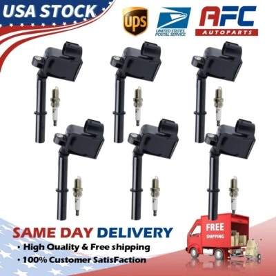 6X NEW Ignition Coil + 6 Spark plug for Mercedes-Benz C300 C350 E350 UF733 UF741 Foto 1 de 4