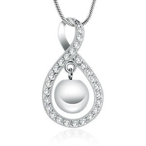 Infinity Cremation Jewelry For Ash Urn Necklace Lockets For Human Ashes Pet