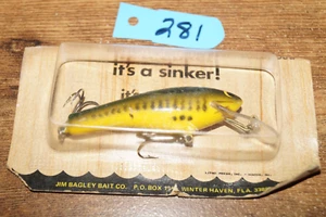 Vintage Bagley All Brass BANG O BABY BASS Chartreuse Crankbait Köder SELTEN BALSA NEUWERTIG IN VERPACKUNG - Bild 1 von 3