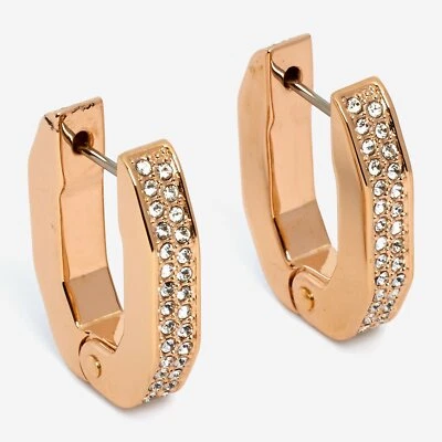 Pendientes de aro Swarovski Dextera pavé octágono pequeños oro blanco rosa 5634993 Foto 1 de 4