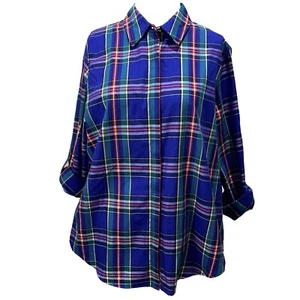 Allison Daley Women’s Maternity Long Sleeve Button Up Plaid Top Size 16W NWT - Picture 1 of 8