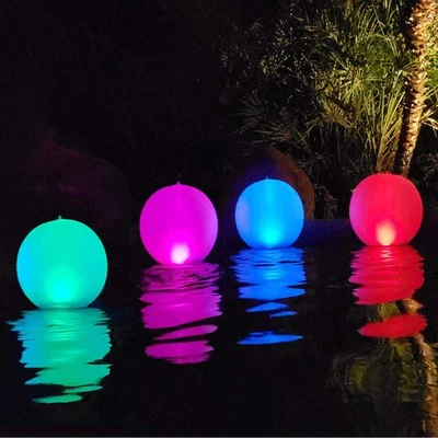 Rukars Floating Ball Pool Light Solar Powered 4 PCS, 14 Inch 14 inches, White  - Image 1 of 4
