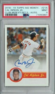 PSA 9 MINT Cal Ripken Jr. 2018 Topps 582 Montgomery #21A Auto Card - Picture 1 of 1