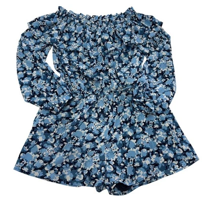 MICHAEL KORS Mameluco Mujer Medio Azul Floral Fuera del Hombro Foto 1 de 4