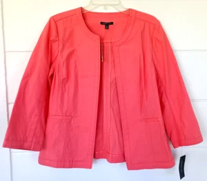 Rafaella Studio Blazer Jacket Women's Size L Coral Pink Solid NEW - Picture 1 of 7