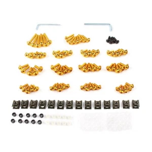 Fairing Bolt Kit Bodywork Screws Fit Kawasaki Ninja ZX6R ZX-7R ZX9R ZX14 GOLD - Picture 1 of 3