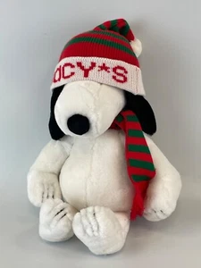 Vintage 1968 Macy's Snoopy Christmas Plush Santa Hat Scarf 20” Stuffed Animal - Picture 1 of 3