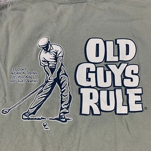 Vintage Old Guys Rule MENS XL Golf Graphic Short Sleeve Shirt Olive - Picture 1 of 7