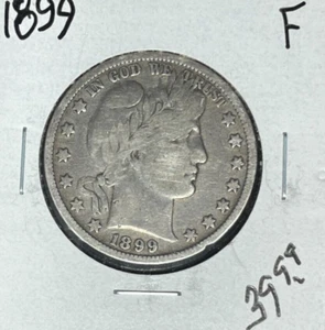 1899 BARBER SILVER HALF DOLLAR ~ FINE ~NICE COIN~ - Picture 1 of 2