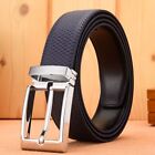 Cowskin Leather Belts Plaid Strap Pin Buckle Genuine Leather Waistband Belt Men