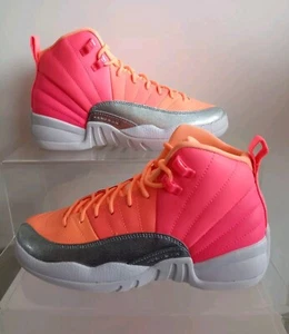 NIKE AIR JORDAN 12 RETRO (GS), "Hot Punch" TAGLIA UK 4,5 EUR 37,5 (510815 601) - Foto 1 di 8