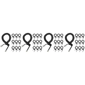 Set of 4 Replacement Cable Coiled Cords for Telephone Landlines - Zdjęcie 1 z 12