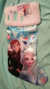 NEW Disney FROZEN 2 Satin Christmas Stocking with white Plush Cuff 18" - Bild 1 von 3