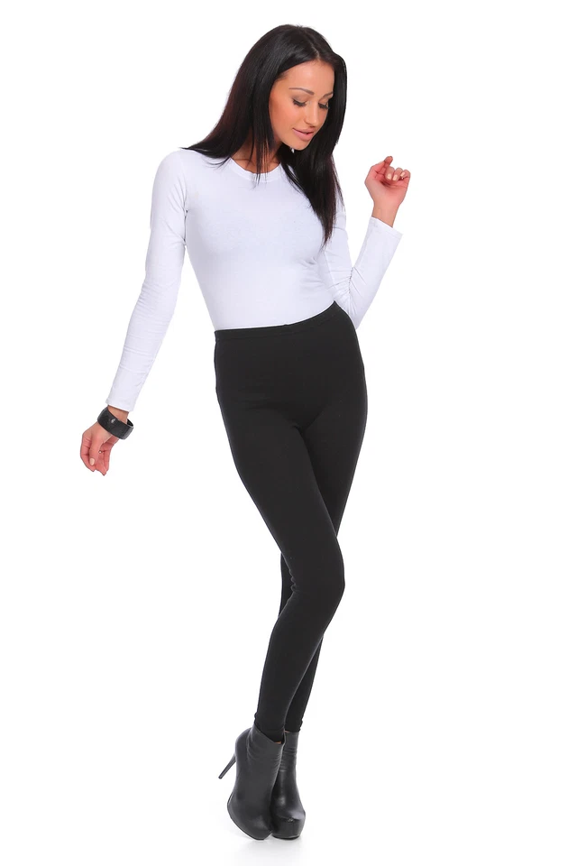 LEGGINGS FUSEAUX DA DONNA DI PILE TERMICO CALDI ELASTICIZZATI INVERNALI NUOVI - Bild 1 von 1