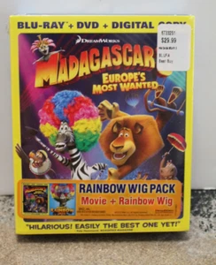 Madagascar 3: Europe's Most Wanted (Blu-ray) NEW (with Mary's Rainbow wig) - Picture 1 of 4