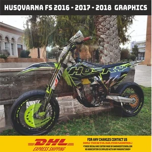 Kit Completo Grafica Personalizzata HUSQVARNA 450 TC/FC/FS 2016 - 2017 - 2018 Vinile Sottile - Foto 1 di 6
