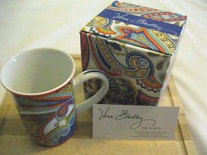 Vera Bradley MARINA PAISLEY Coffee Pot TEA Cocoa MUG Cup DRINK 4 KEURIG 8 OZ NWT - Picture 1 of 7