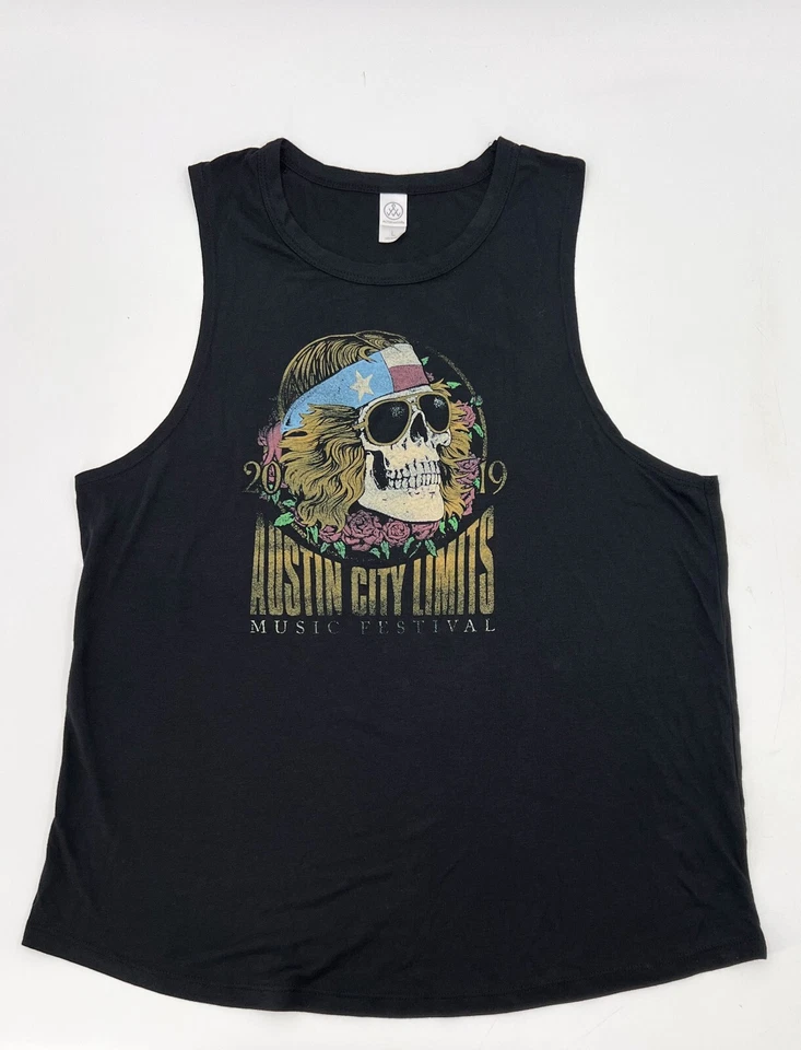 Camisa Austin City Limits Mujer Grande Negra Tanque 2019 Music Guns Roses Eilish Ca Foto 1 de 4