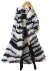 4Pcs Set Fashion Long Fur Coat Clothes/Outfit For 11.5In.Doll