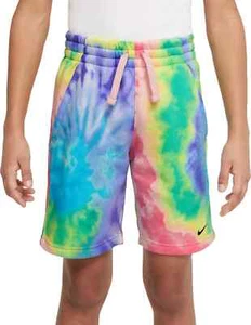 NWT$40 Nike Boys' Sportswear Club Tie Dye Fleece Shorts DV0063-658 Arctic Punch - Picture 1 of 6