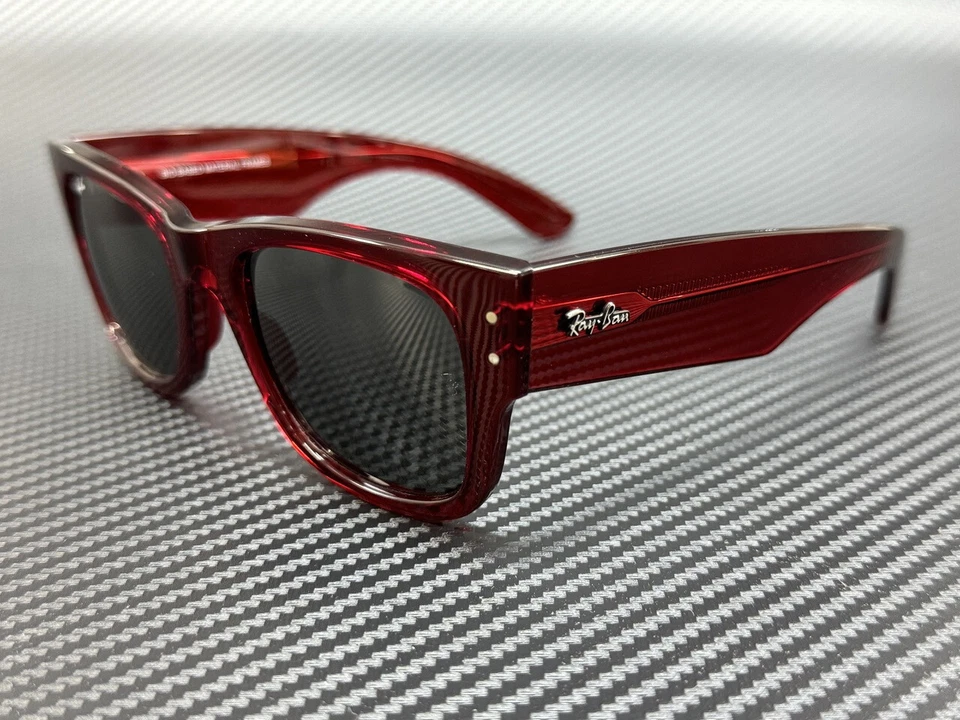 RAY-BAN Mega Wayfarer RB0840S Bio-Based Sunglasses Red/Grey Lens