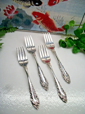 4 tenedores de ensalada Oneida Community Royal Grandeur plateados 1975 Foto 1 de 4
