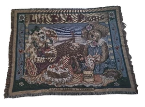 Boyd's Bears "Life Is a Picnic" Theme Throw Tapestry Blanket 50"x 66" VGC - Picture 1 of 7