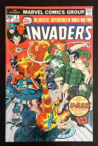 Invaders #4 Nice Bronze Age Vs. U-Man Cover By Jack Kirby Marvel 1976 - Picture 1 of 3