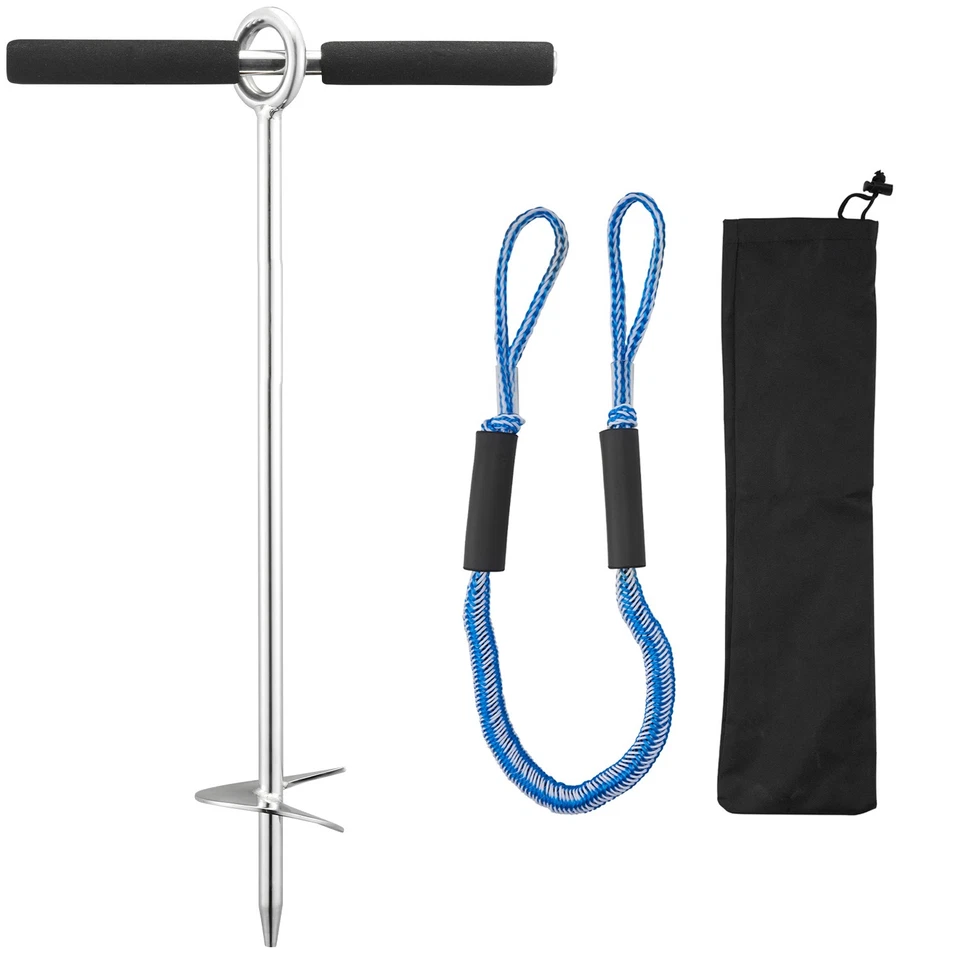 VEVOR Sand Anchor Screw in Beach Anchor 18 in Shallow Water Boat Auger Anchors