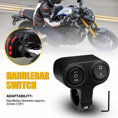 22mm 7/8" Motocicleta Moto Reacondicionamiento 12VATV Manillar Doble Botón Encendido Interruptor Apagado Foto 1 de 4