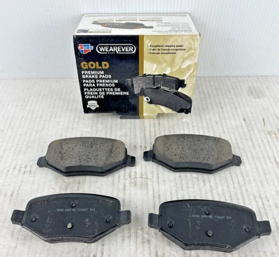 REAR Brake Pad Set Gold Ceramic from Carquest # D1754, fits Ford models in chart - Image 1 of 4