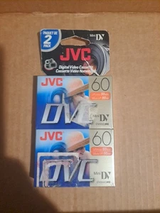 NEU & VERSIEGELT ~ 2er Pack JVC, DVC, 60, LP Mode 90, Mini DV ~ DVM60ME - Bild 1 von 1