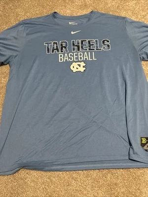Nike Baseball Drifit UNC Tar Heels North Carolina Team Player Issued Tshirt 2XL  - Image 1 of 4