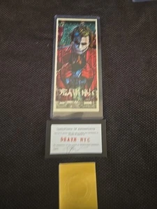 Death NYC ltd ed signed art bank note real $1 USD DOLLAR Heath Ledger Joker COA - Picture 1 of 5