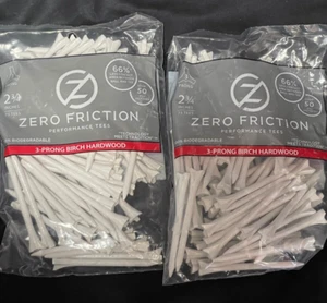 2 camisetas de rendimiento Zero Friction de 3/4" madera dura de 3 clavijas blancas - 2 paquetes de 75 - Imagen 1 de 5
