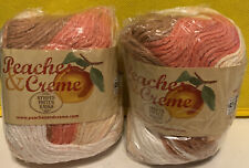Peaches & Creme 2 Skeins Sandstone Stripes 100% Cotton Yarn 2oz