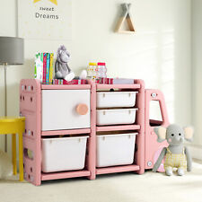 Truck-shaped Kids Toy Storage Organizer Toddler Storage Cabinet with 2 Bins